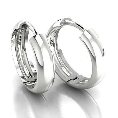 Brinco Argola Prata 925 Feminino Liso Clássico