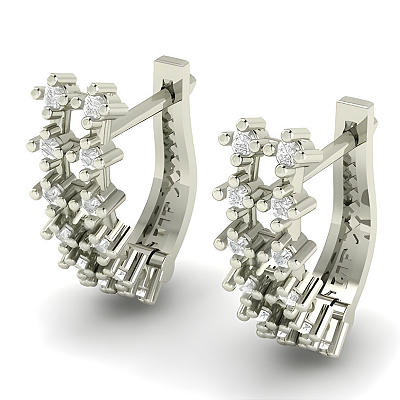 Brinco Argola Prata 925 com Zircônias Premium Feminino