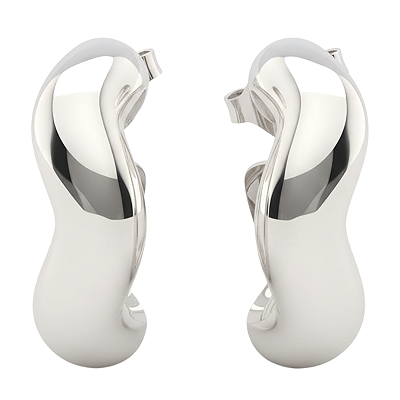 Brinco Orgânico Prata 925 Feminino Design Moderno