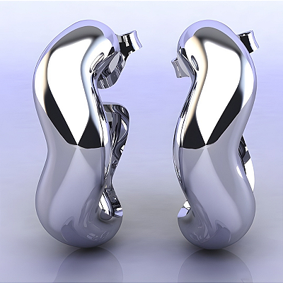 Brinco Orgânico Prata 925 Feminino Design Moderno