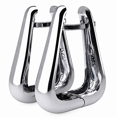 Brinco Argola Geométrica Prata 925 Feminino Moderno