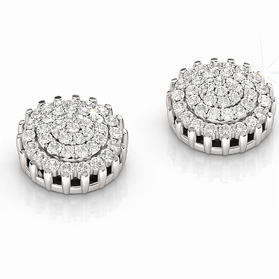 Brinco Redondo Feminino Prata 925 com Zircônias