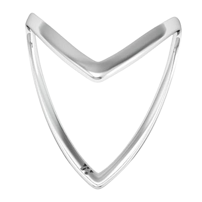 Anel Chevron Prata 925 Feminino Design Minimalista