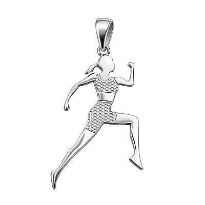 Pingente Corredora Prata 925 Feminino Esporte Corrida