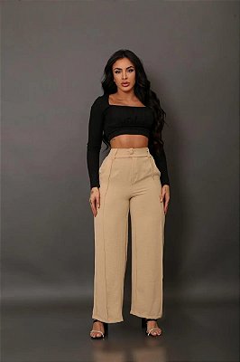 Calça feminina social cintura alta