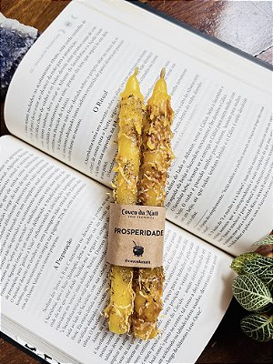 2 Velas Ritualísticas - Prosperidade