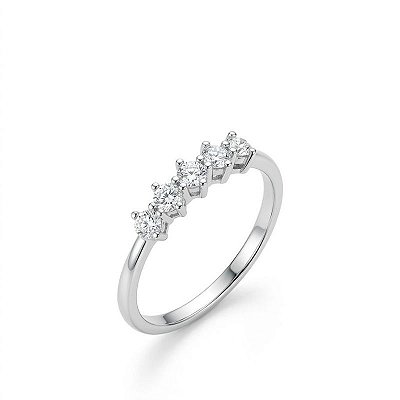 Anel Aparador 5 garras Moissanite Prata 925 - Banho de Ródio