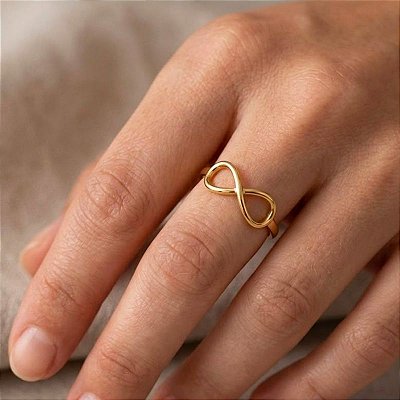 Anel Infinito Banho Ouro 18k e Prata