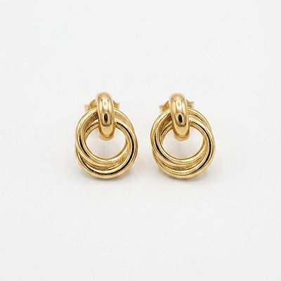 Brinco Argola Nó Banhado Ouro 18k e Prata