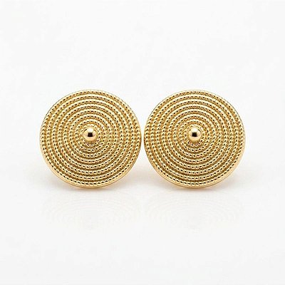Brinco Redondo 2,5 cm Banho de Ouro 18k e Prata