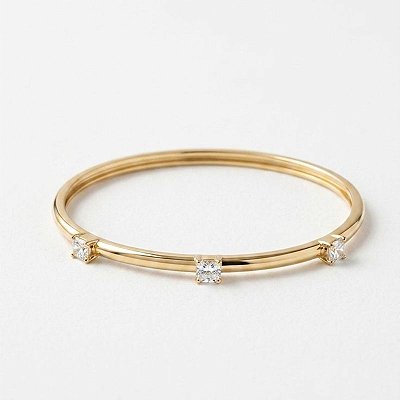 Bracelete 3 pontos de luz em Zircônia Ouro 18k