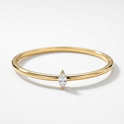 Bracelete Zirconia Navete Ouro 18k