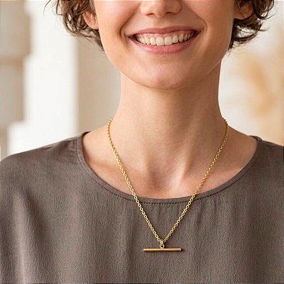 Corrente Inspiração Elo Oval Diamantado Pingente T
