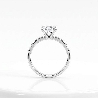 Anel Solitário 6x6 Moissanite Prata 925 - Banho de Ródio