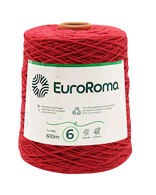 Barbante EuroRoma vermelho 4/6 – 610m | 600g