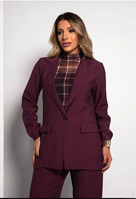 Blazer Alfaiataria Vinho Elegante