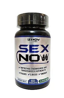Sex Now Energizante Vitalidade Importado Sabor Menta - 60 comprimidos mastigáveis