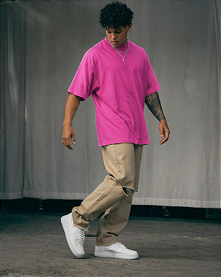 Camisas oversized Meia Malha - Rosa