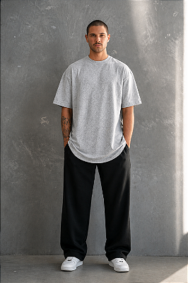 Camisas oversized Meia Malha Cinza