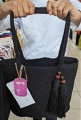 BOLSA DE CROCHÊ EM FIO 100% POLIÉSTER ETERNA