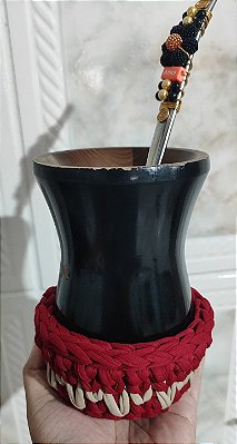 PORTA-CUIA DE CROCHÊ EM FIO DE MALHA DE POLIAMIDA RAÍZES