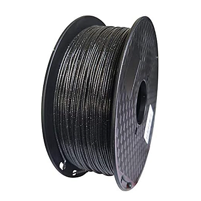 Filamento PLA Preto com Glitter 1kg 1,75mm Para Impressora 3D