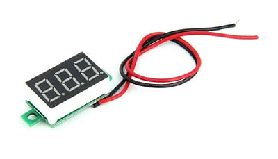 Mini Voltímetro Digital 2.5-30V LED Azul 3 Dígitos