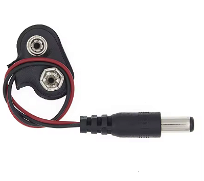 Clip Bateria 9V com Plug P4 Cabo Alimentação Arduino
