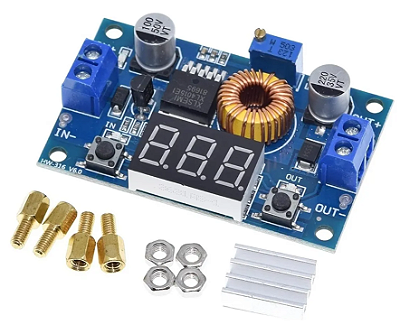 Módulo Regulador de Tensão Ajustável DC/DC Step Down XL4015 com Display