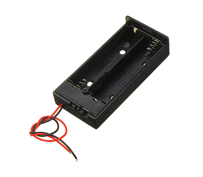 Suporte para 2 Baterias 18650 com Tampa e Chave ON/OFF