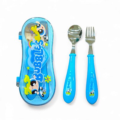 Talheres E Estojo Meninas Superpoderosas Lindinha Miniso