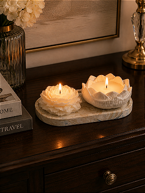 Kit Decorativo de Velas Artesanais Flower & Lotus
