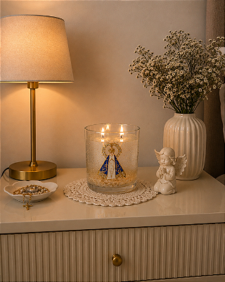 Vela Aromática em Vidro Nossa Senhora Aparecida