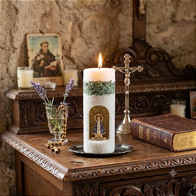 Gruta Nossa Senhora Aparecida Com Vela Aromatica