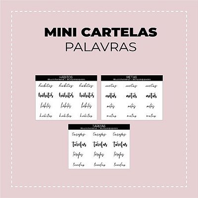 Mini Cartela de adesivos Palavras