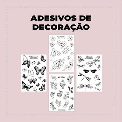 Cartela de adesivos de decoração