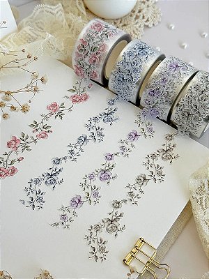 Washi Tape Rose Vine Die Cut - Leela Journals