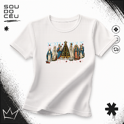 Camiseta Branca Feminina TOTUS TUUS 100% Algodão