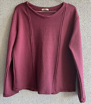 Blusa moletom manga longa com faixa no avesso