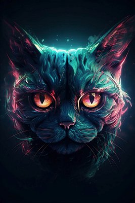 Quadro Decorativo Gatos 2100