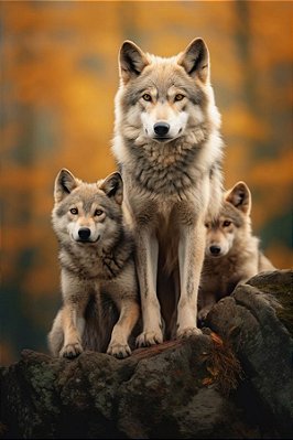 Quadro Decorativo Lobos 2494