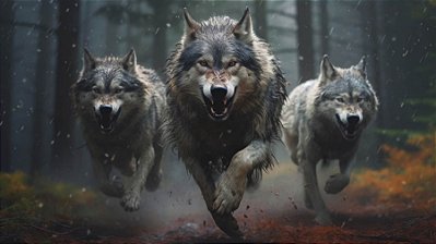 Quadro Decorativo Lobos 2495