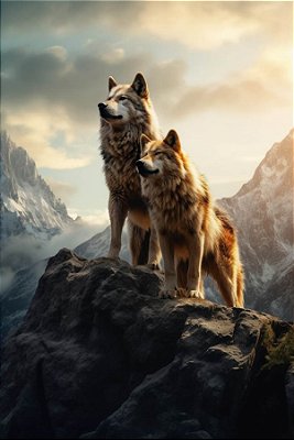 Quadro Decorativo Lobos 2496