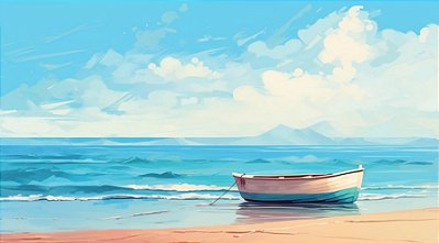 Quadro Decorativo Barcos e Canoas 3265