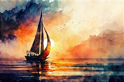 Quadro Decorativo Barcos e Canoas 3303
