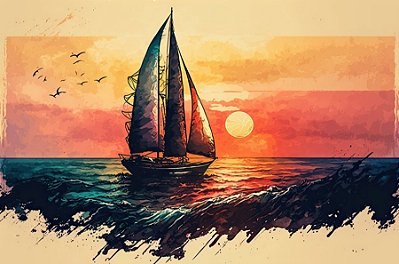 Quadro Decorativo Barcos e Canoas 3306