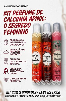 Kit Perfume De Calcinha Apinil 3 Unidades 40ml