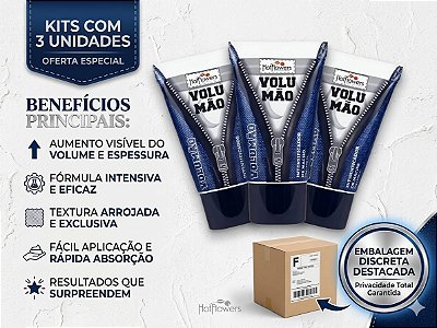 Kit 3 Gel Volumão Intensificador Masculino Hotflowers 25g