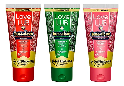 Lubrificante Íntimo Love Lub Bubbalove Kit 3 Sabores