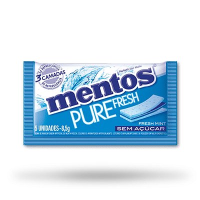 MENTOS CHICLETE FRESH PURE 3L 8,5g